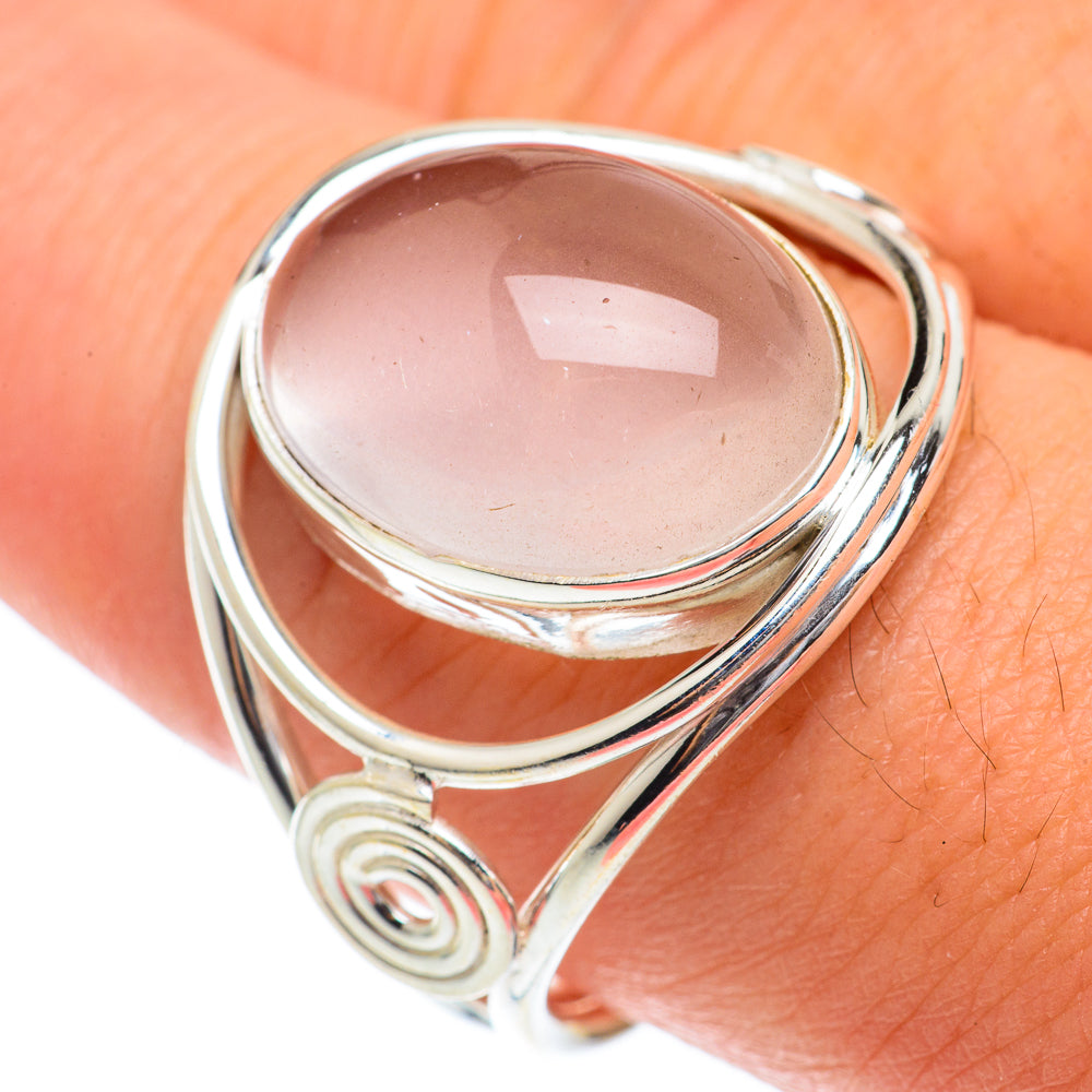 Rose Quartz Rings handcrafted by Anasilvercos - RING65219