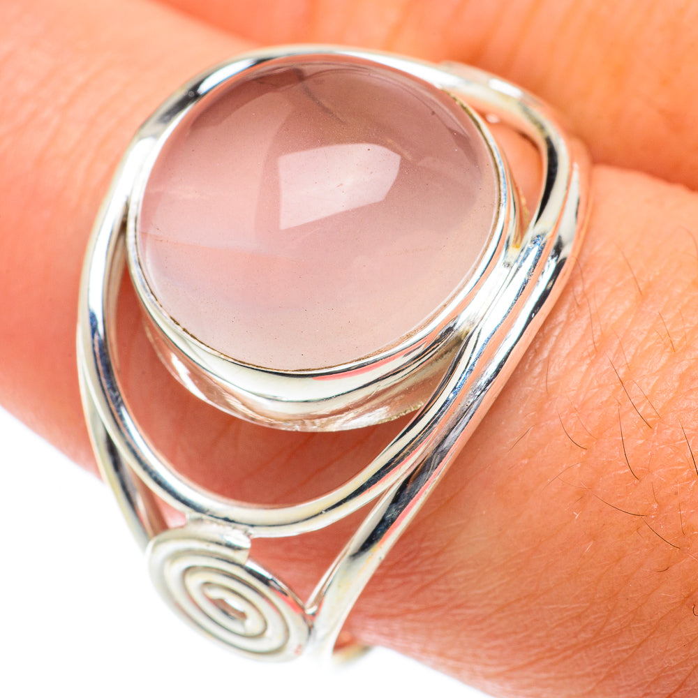 Rose Quartz Rings handcrafted by Anasilvercos - RING65246
