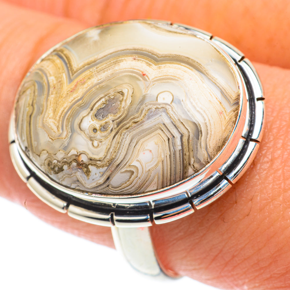 Laguna Lace Agate Rings handcrafted by Anasilvercos - RING65278