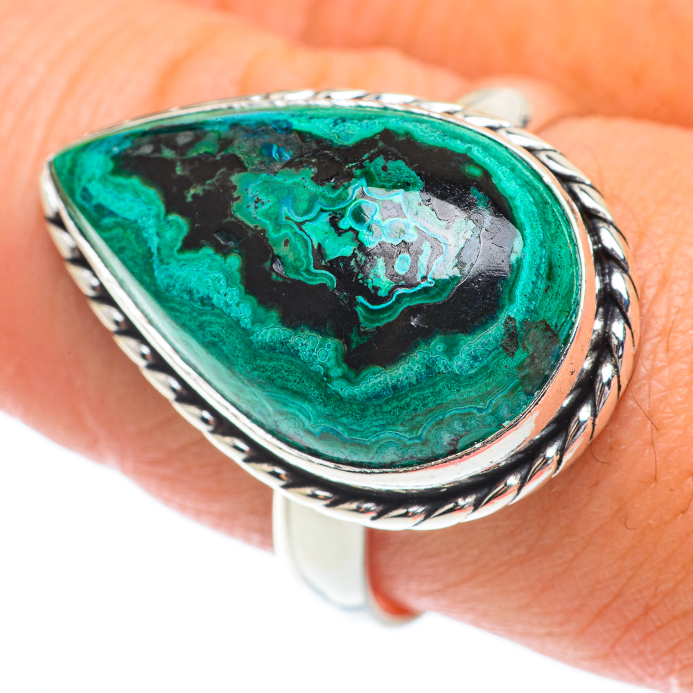 Malachite In Chrysocolla Rings handcrafted by Anasilvercos - RING65330