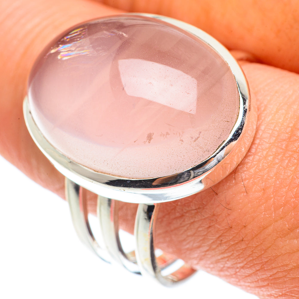 Rose Quartz Rings handcrafted by Anasilvercos - RING65354