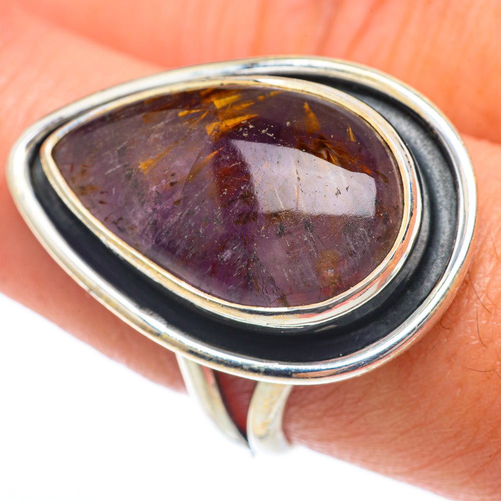 Cacoxenite Amethyst Rings handcrafted by Anasilvercos - RING65359