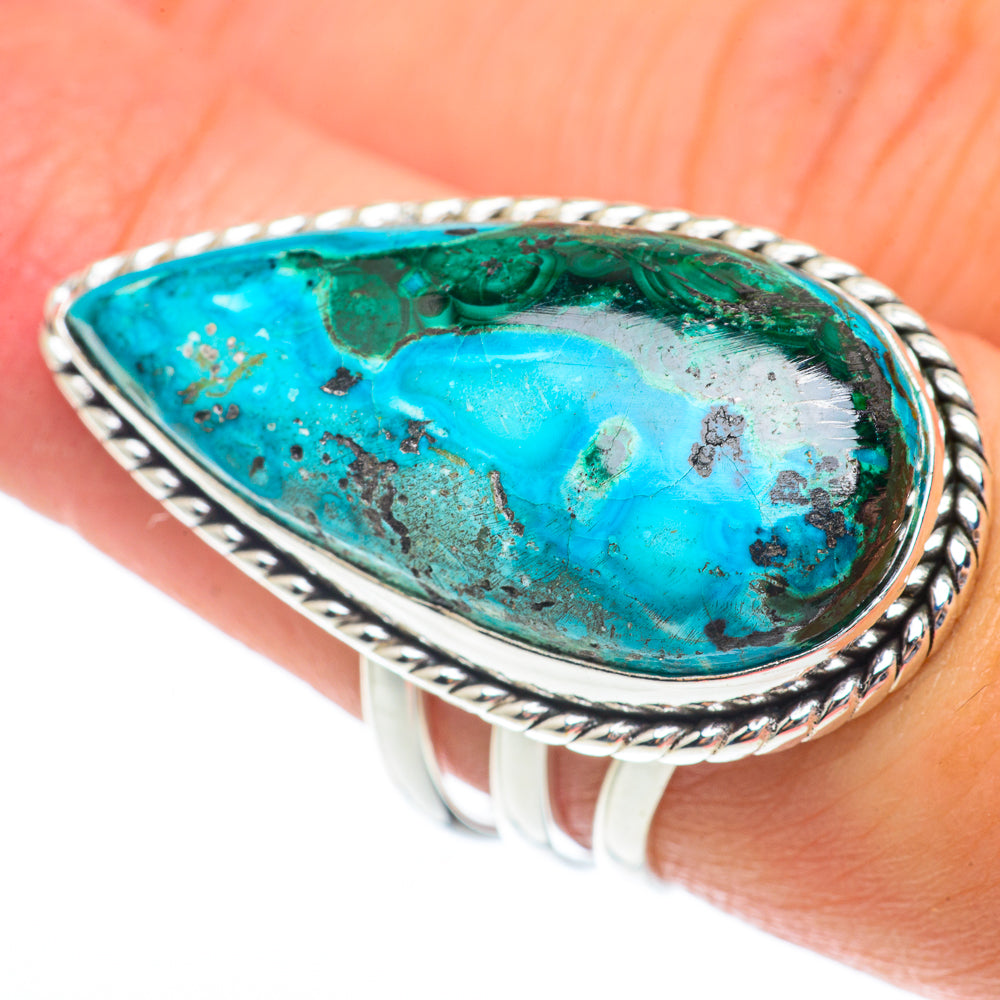 Malachite In Chrysocolla Rings handcrafted by Anasilvercos - RING65369