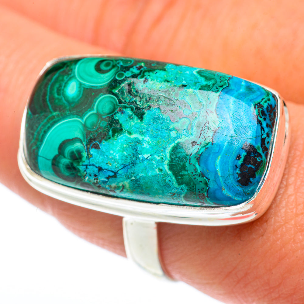 Malachite In Chrysocolla Rings handcrafted by Anasilvercos - RING65377