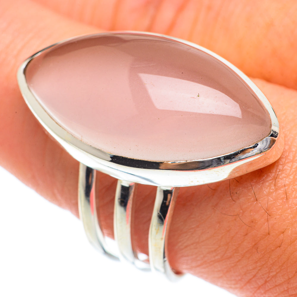 Rose Quartz Rings handcrafted by Anasilvercos - RING65387