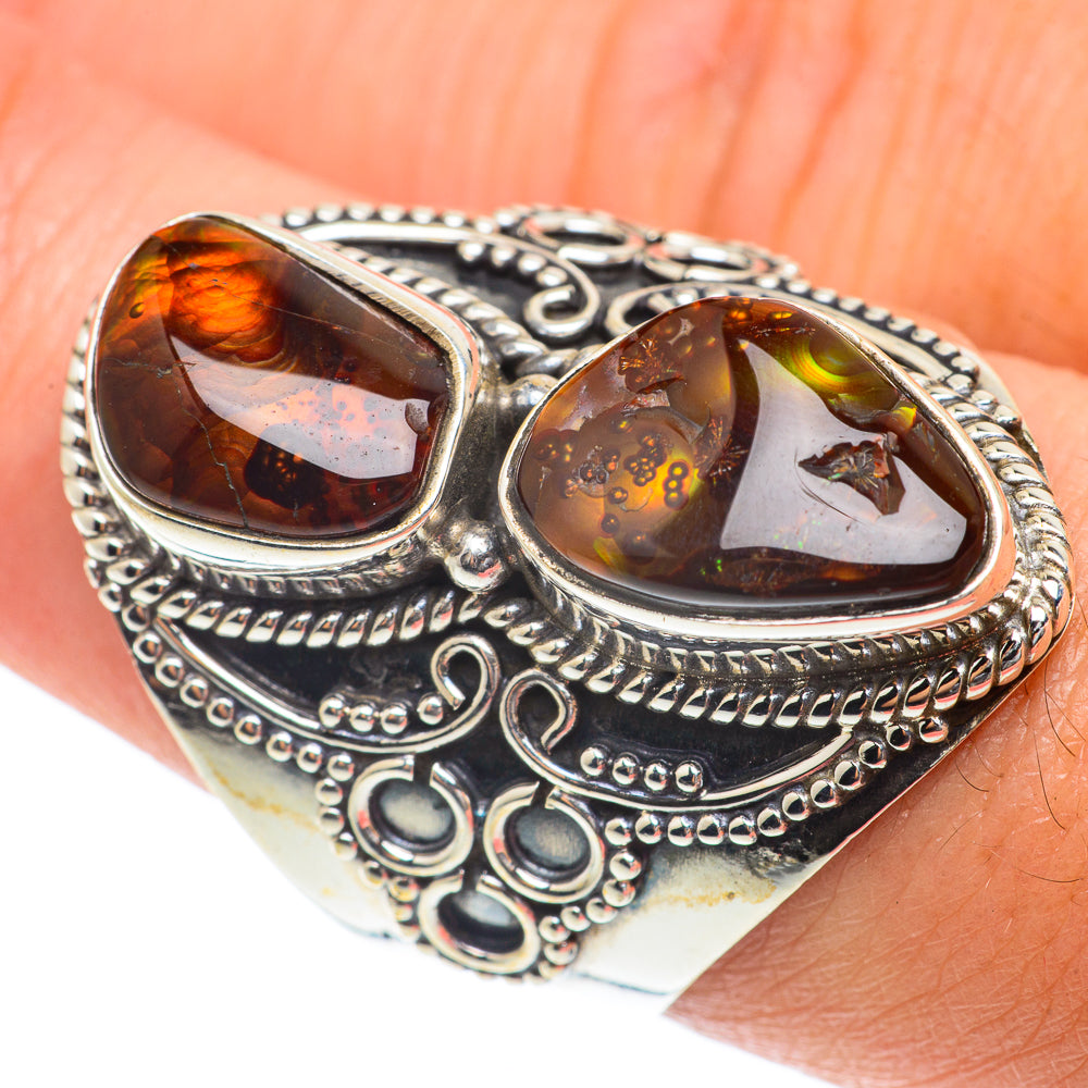 Mexican Fire Agate Rings handcrafted by Anasilvercos - RING65403