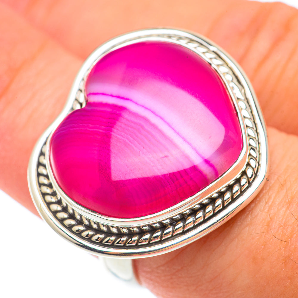 Pink Botswana Agate Rings handcrafted by Anasilvercos - RING65416