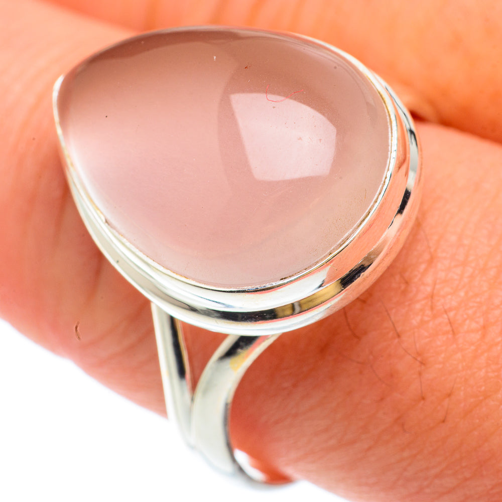 Rose Quartz Rings handcrafted by Anasilvercos - RING65417