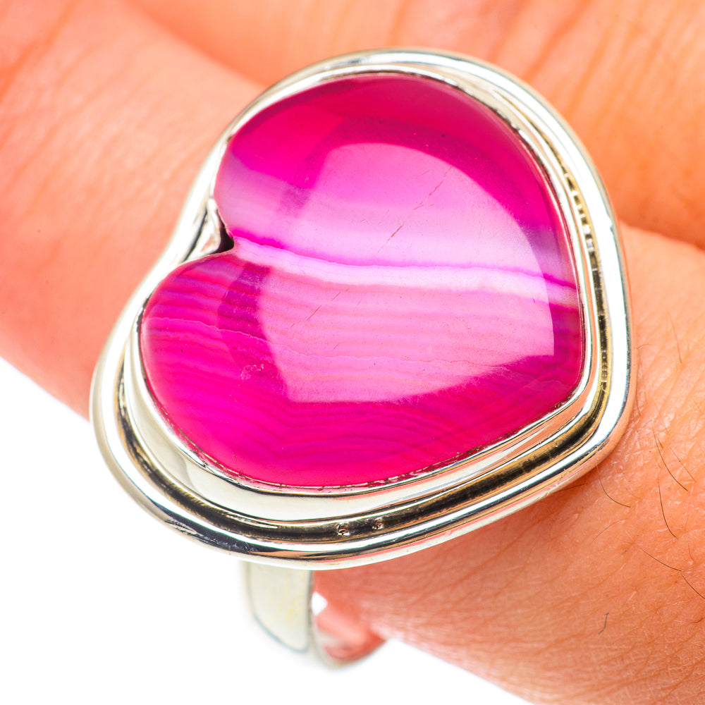 Pink Botswana Agate Rings handcrafted by Anasilvercos - RING65445