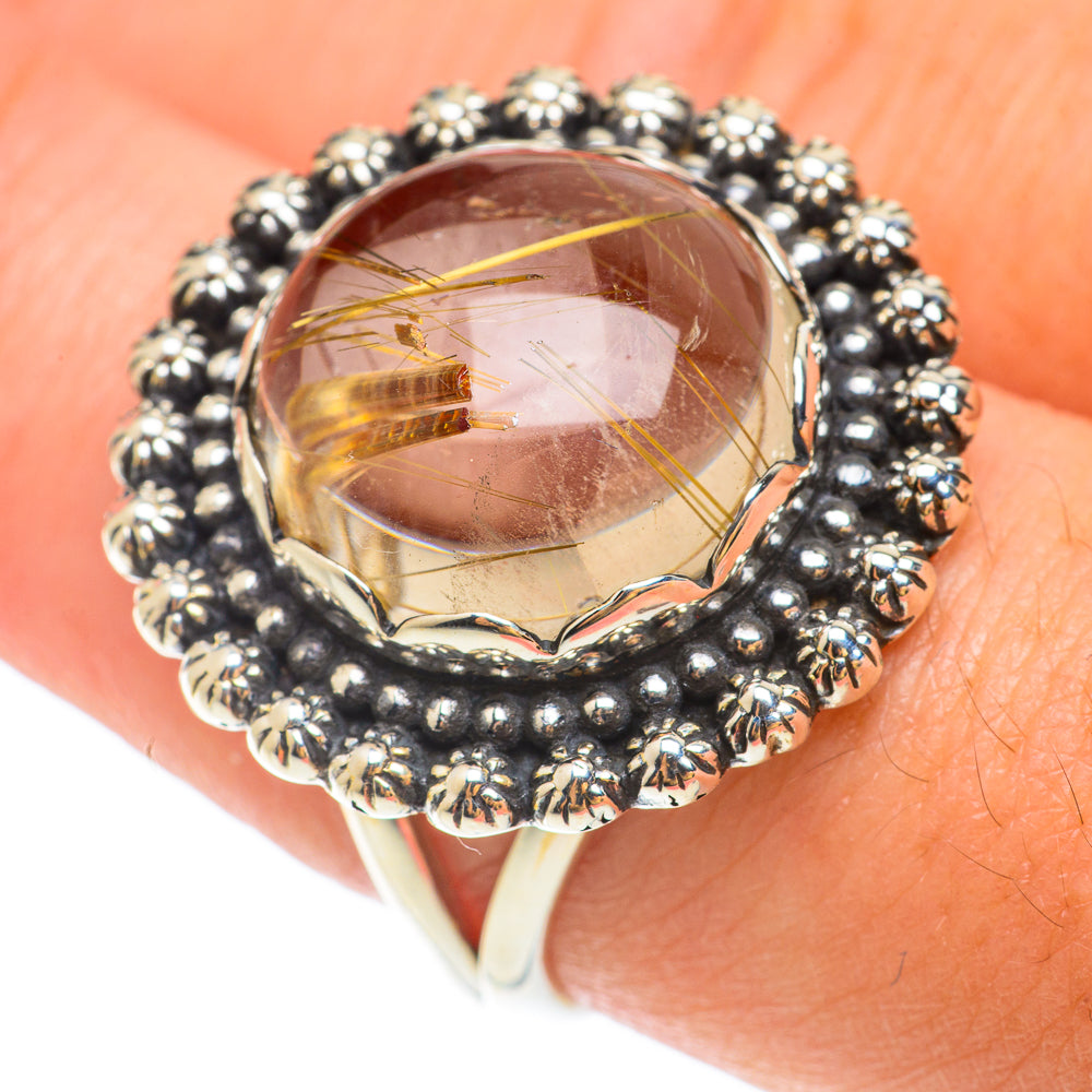 Rutilated Quartz Rings handcrafted by Anasilvercos - RING65446