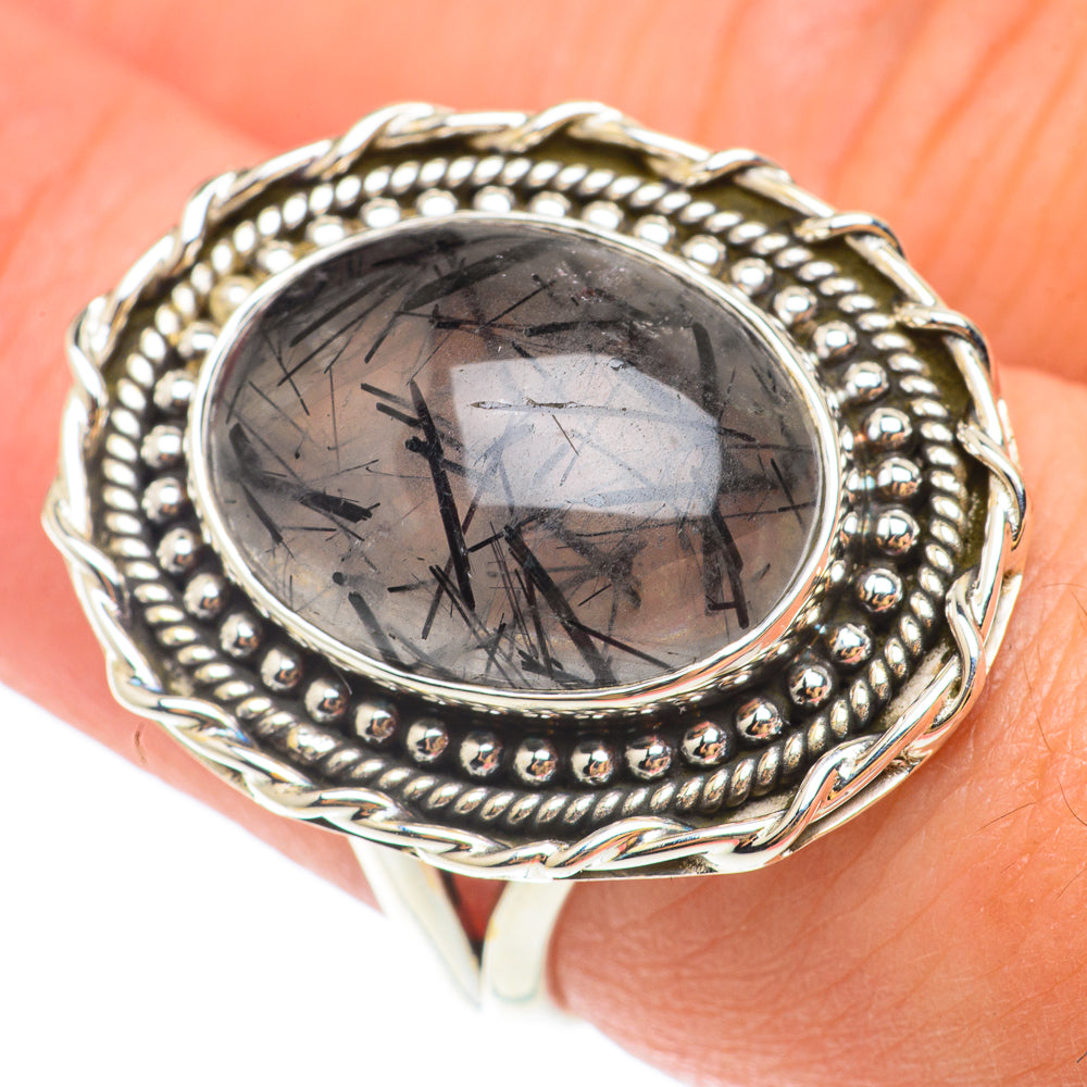 Tourmalinated Quartz Rings handcrafted by Anasilvercos - RING65448