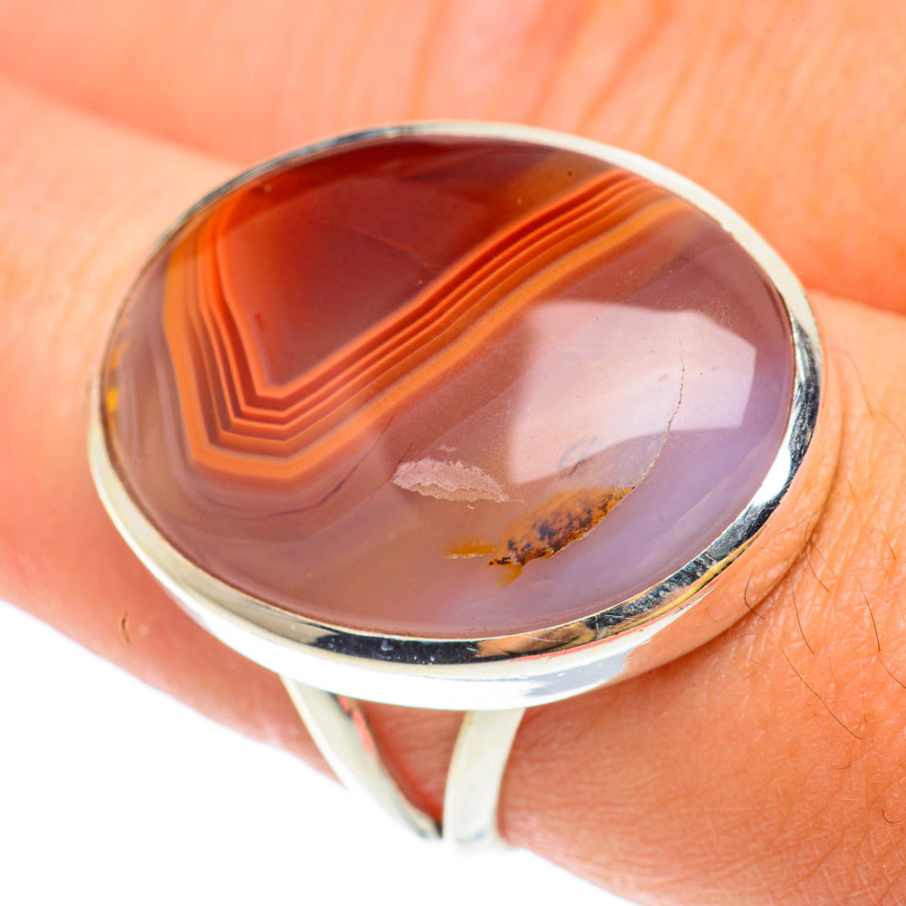 Red Botswana Agate Rings handcrafted by Anasilvercos - RING65496