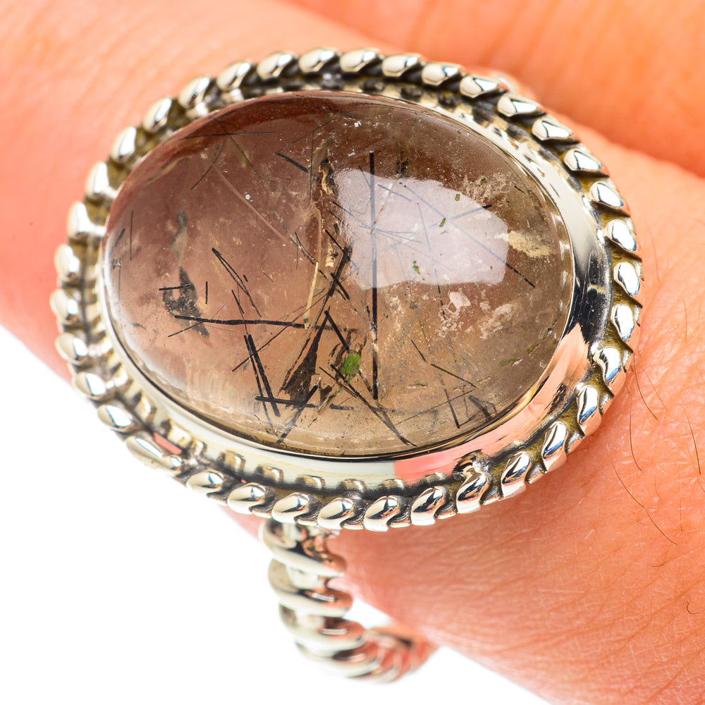 Tourmalinated Quartz Rings handcrafted by Anasilvercos - RING65503