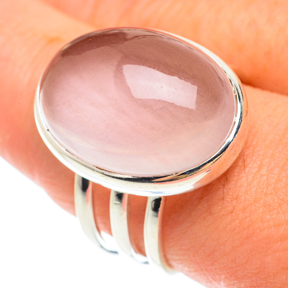 Rose Quartz Rings handcrafted by Anasilvercos - RING65521