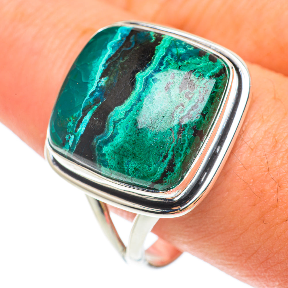 Malachite In Chrysocolla Rings handcrafted by Anasilvercos - RING65534