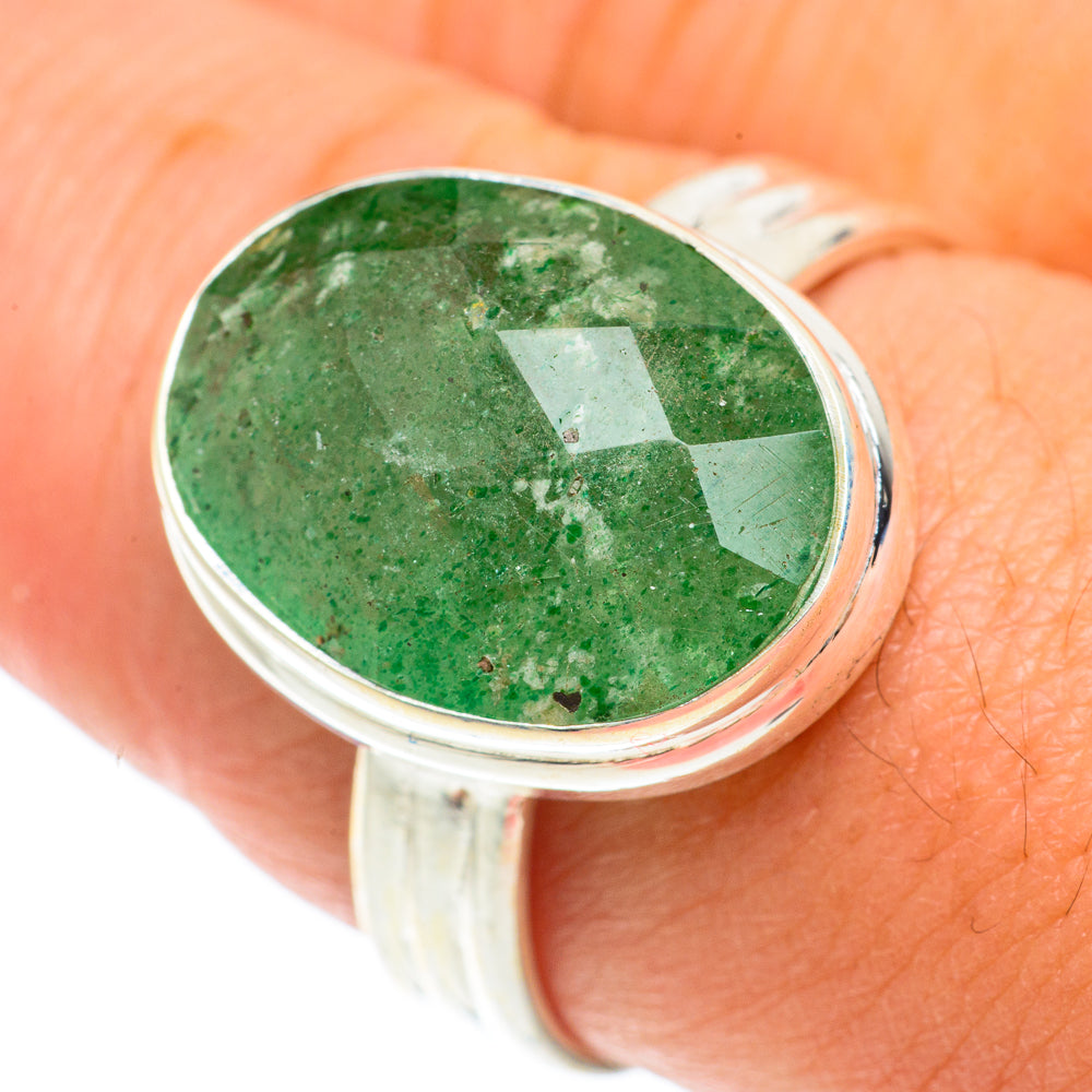 Green Aventurine Rings handcrafted by Anasilvercos - RING65556