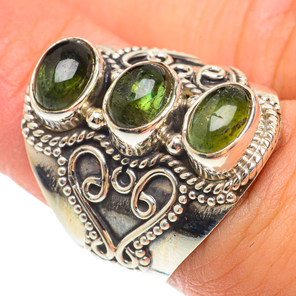 Green Tourmaline Rings handcrafted by Anasilvercos - RING65577