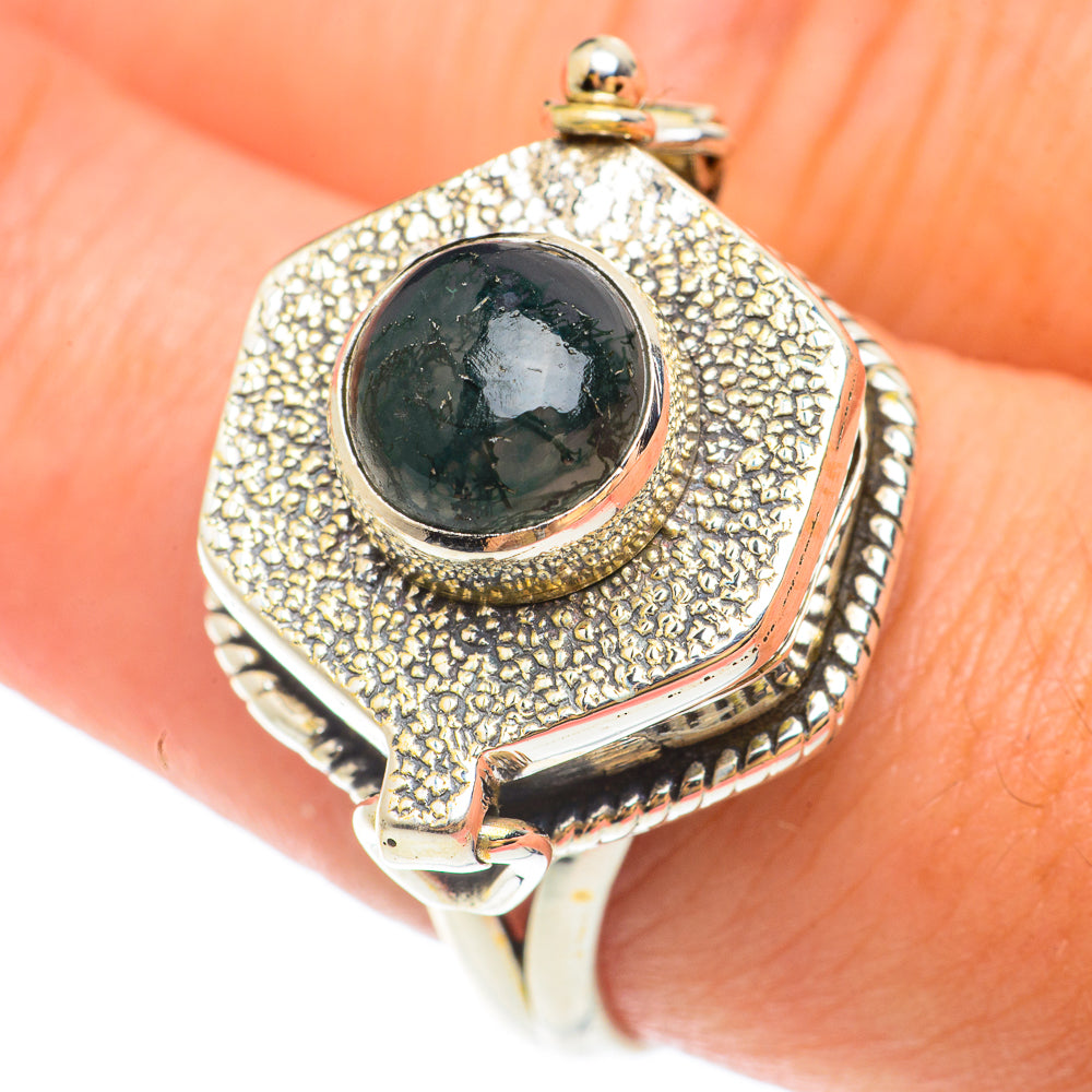 Green Moss Agate Rings handcrafted by Anasilvercos - RING65598