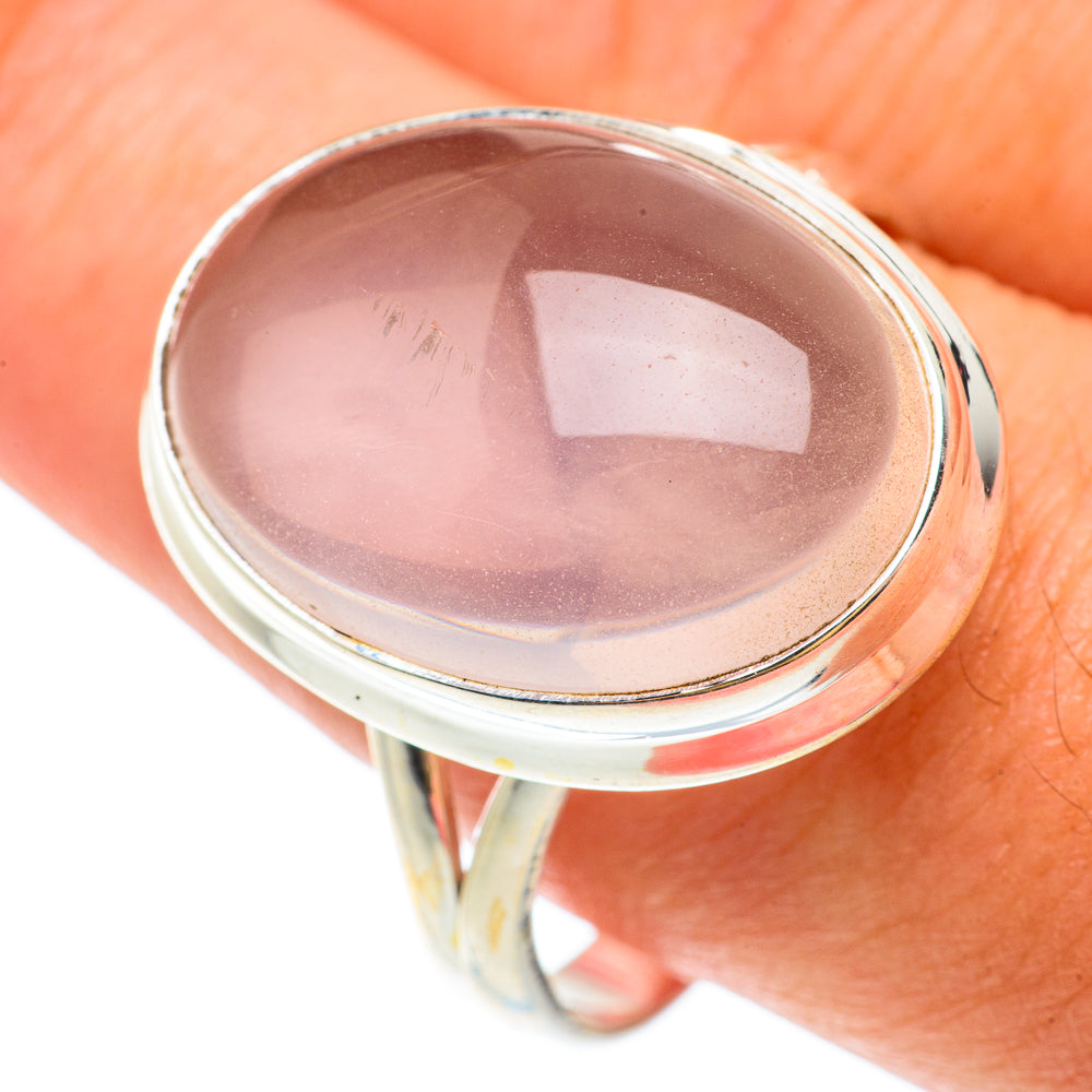 Rose Quartz Rings handcrafted by Anasilvercos - RING65605