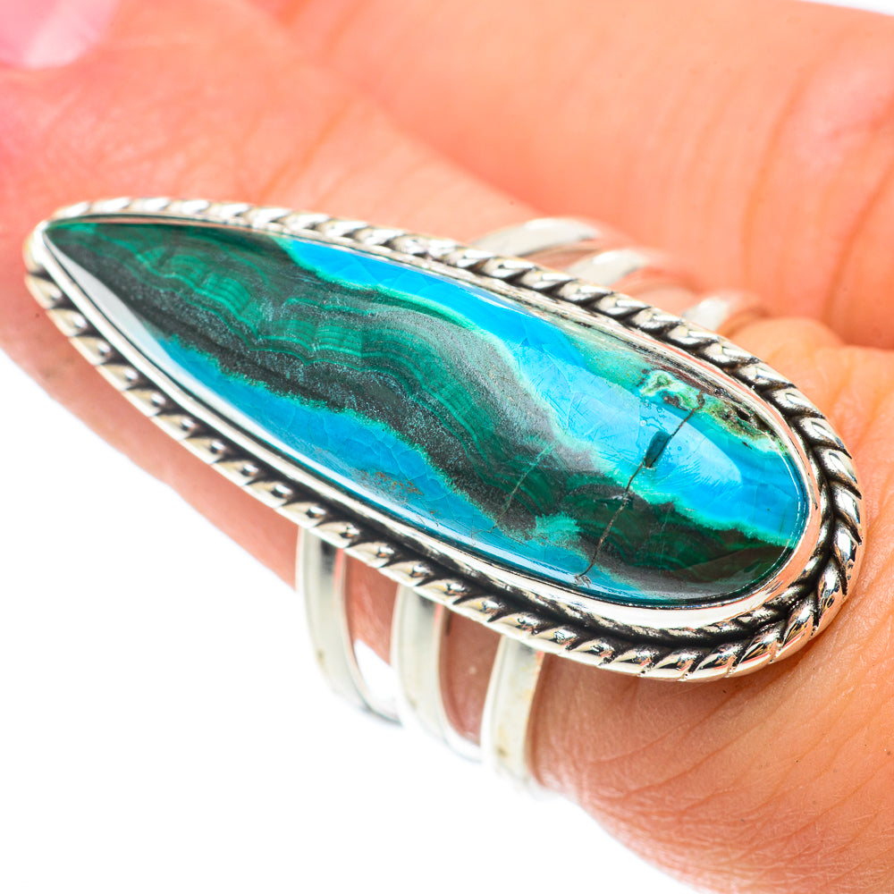 Malachite In Chrysocolla Rings handcrafted by Anasilvercos - RING65618
