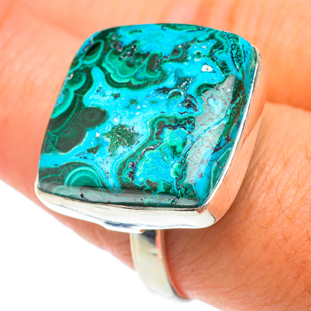 Malachite In Chrysocolla Rings handcrafted by Anasilvercos - RING65621