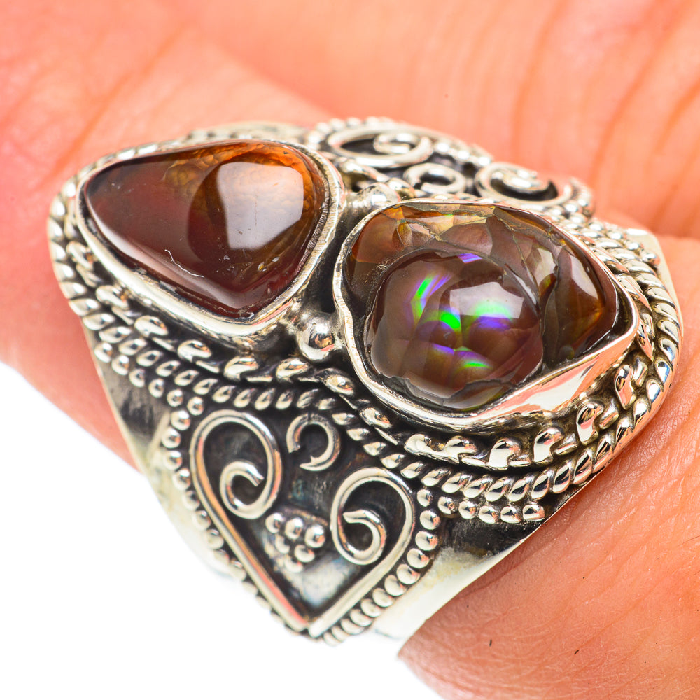 Mexican Fire Agate Rings handcrafted by Anasilvercos - RING65633