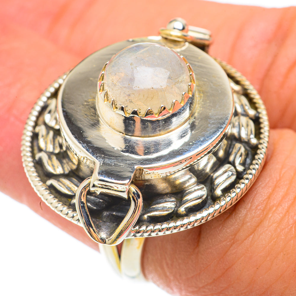 Rainbow Moonstone Rings handcrafted by Anasilvercos - RING65666