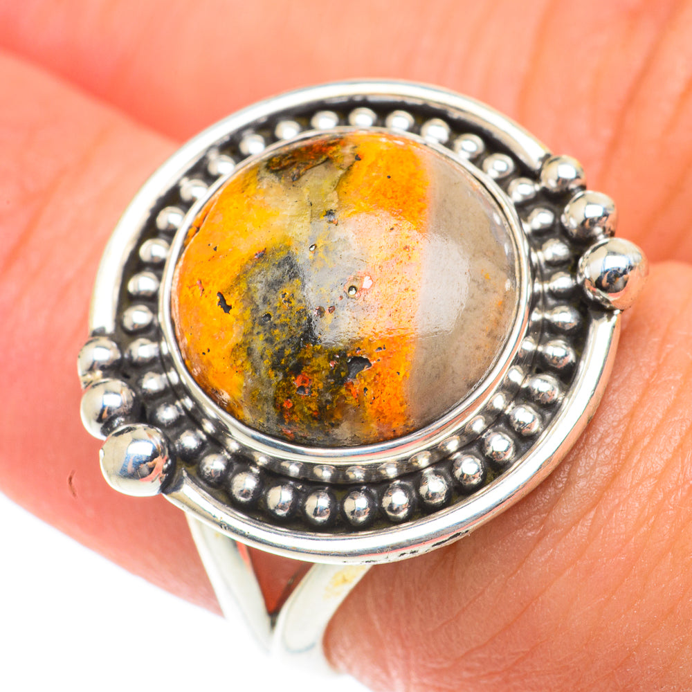 Bumble Bee Jasper Rings handcrafted by Anasilvercos - RING65701
