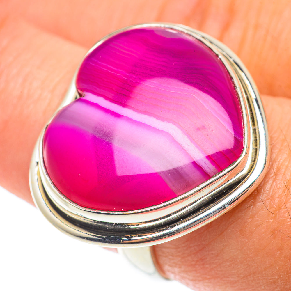 Pink Botswana Agate Rings handcrafted by Anasilvercos - RING65714