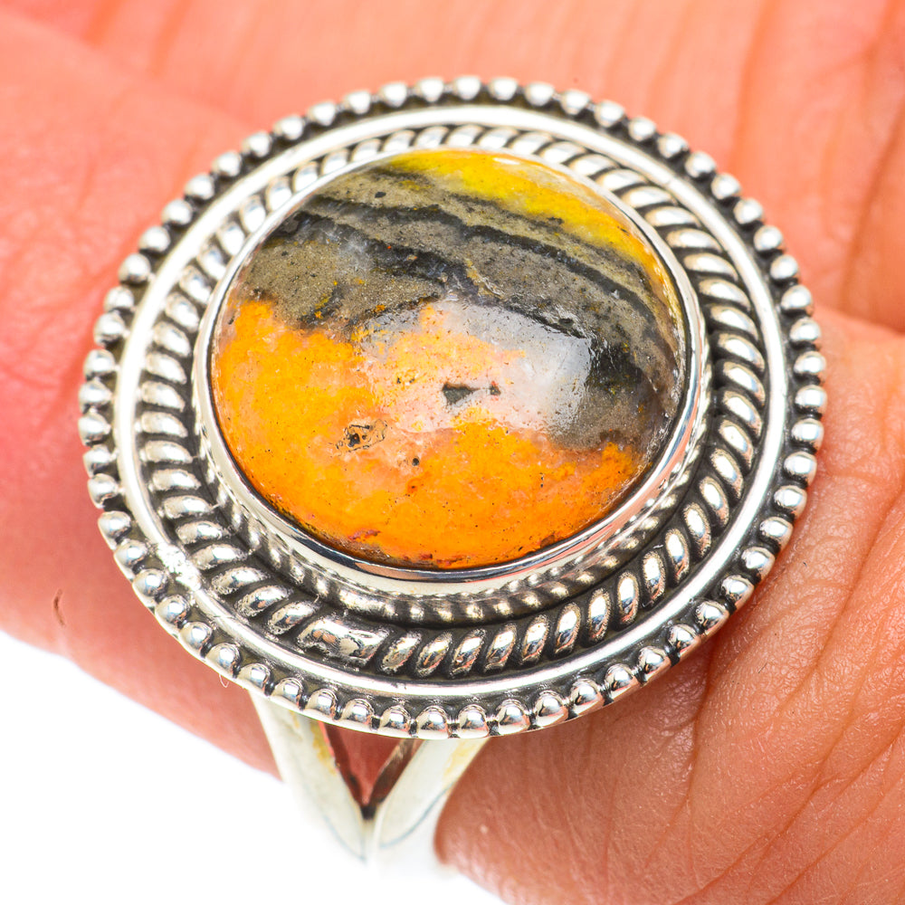 Bumble Bee Jasper Rings handcrafted by Anasilvercos - RING65732