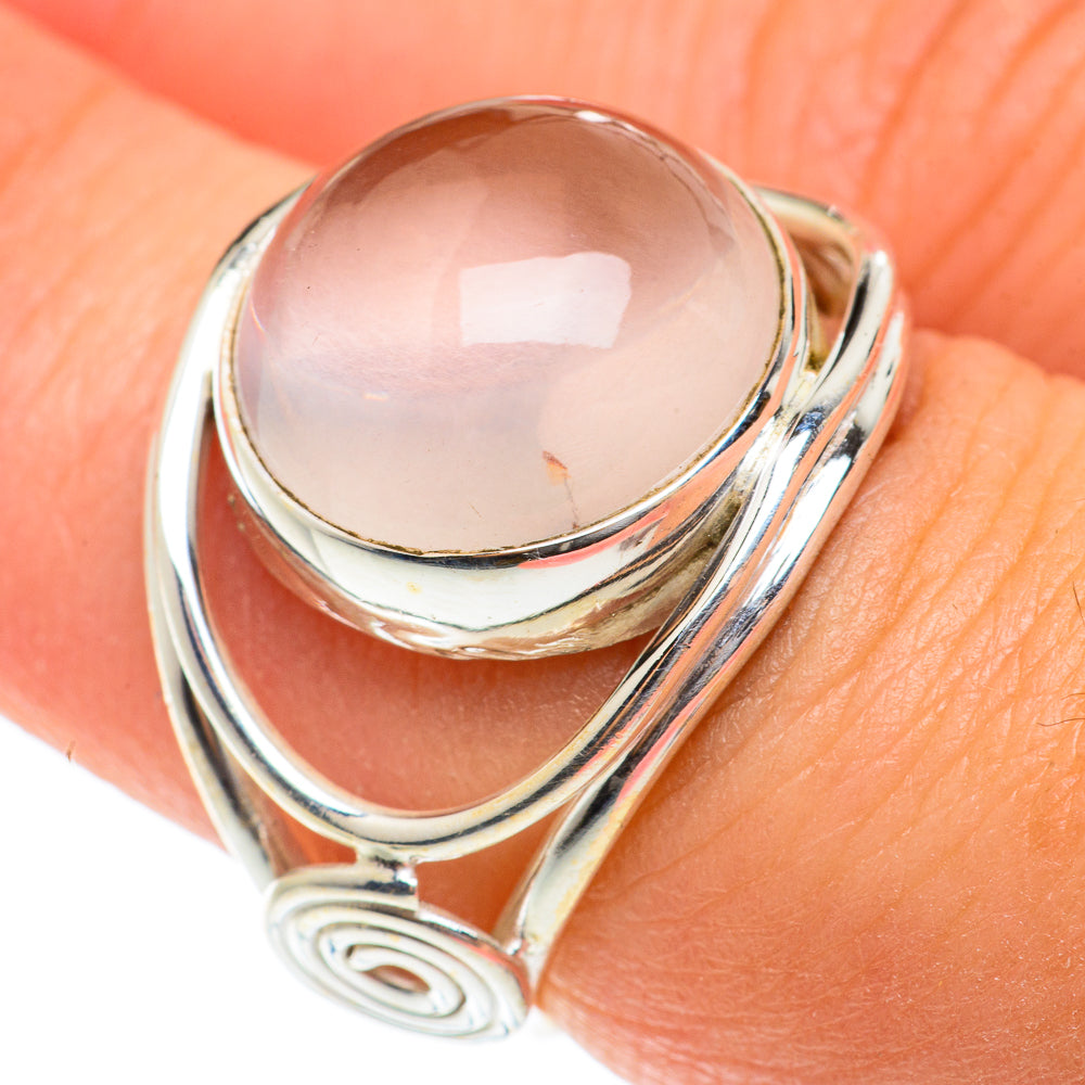 Rose Quartz Rings handcrafted by Anasilvercos - RING65744