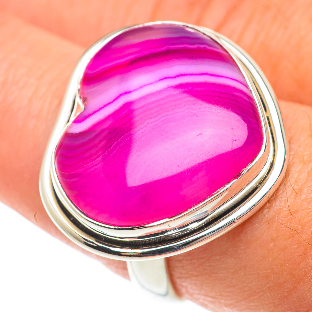 Pink Botswana Agate Rings handcrafted by Anasilvercos - RING65771