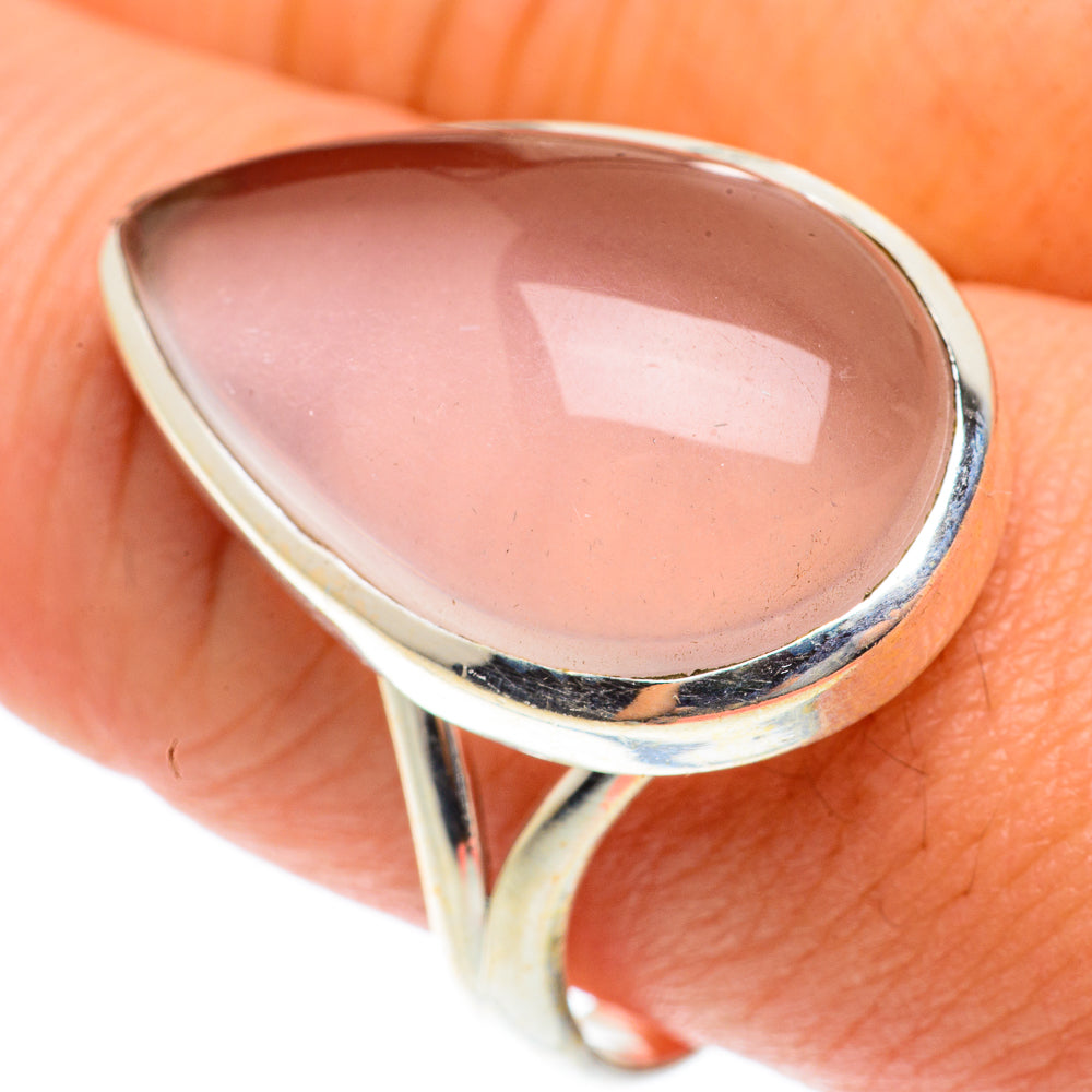 Rose Quartz Rings handcrafted by Anasilvercos - RING65772