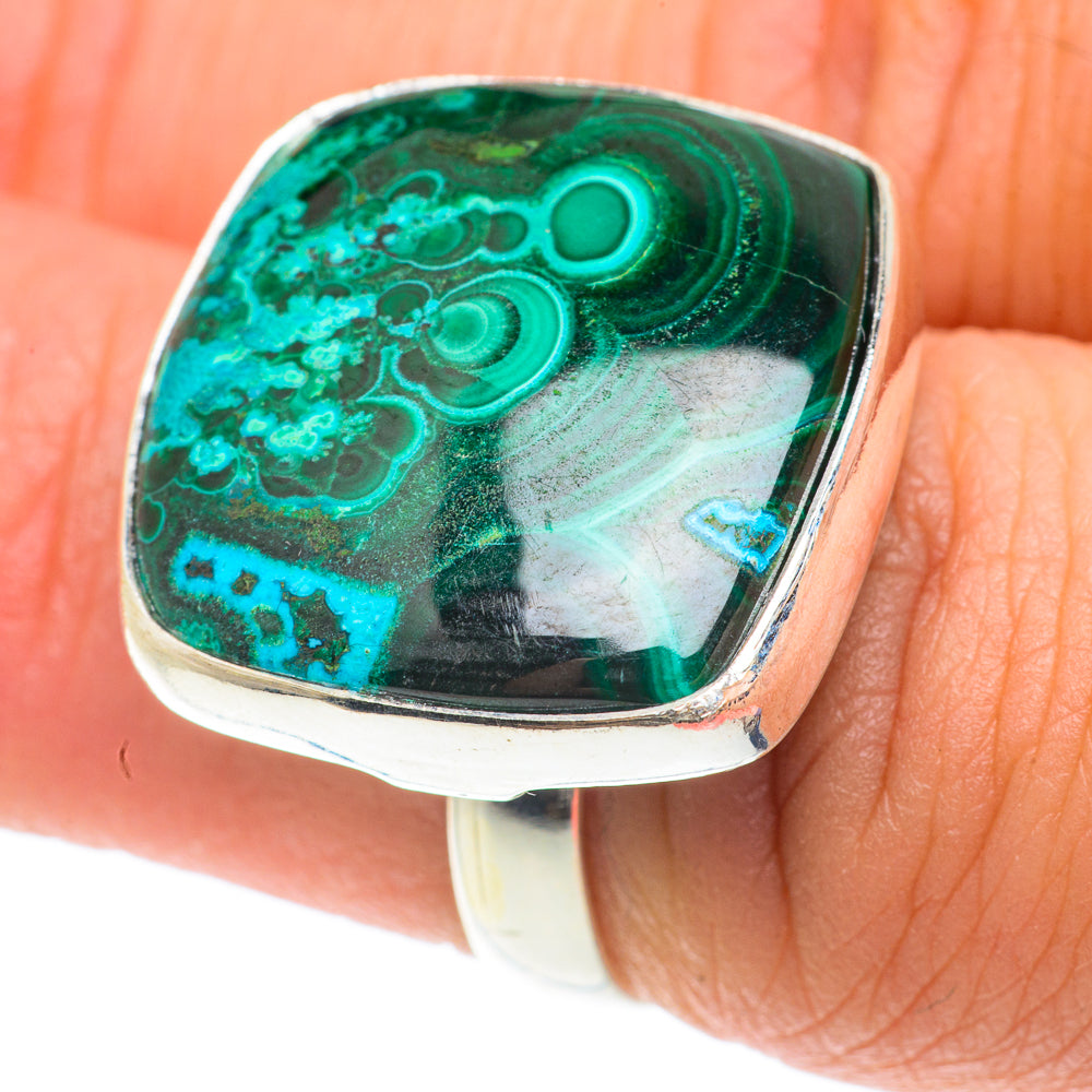 Malachite In Chrysocolla Rings handcrafted by Anasilvercos - RING65836
