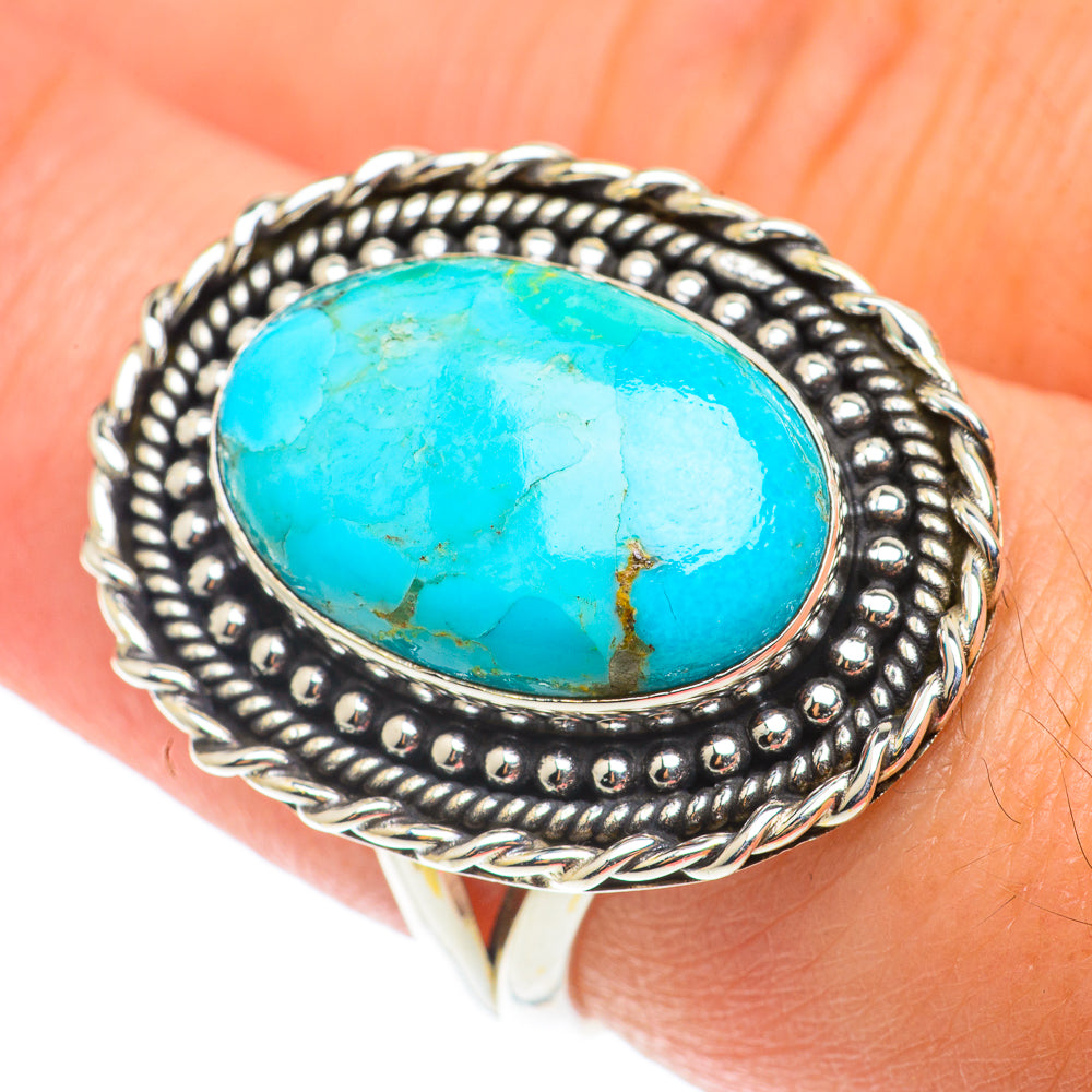 Arizona Turquoise Rings handcrafted by Anasilvercos - RING65923