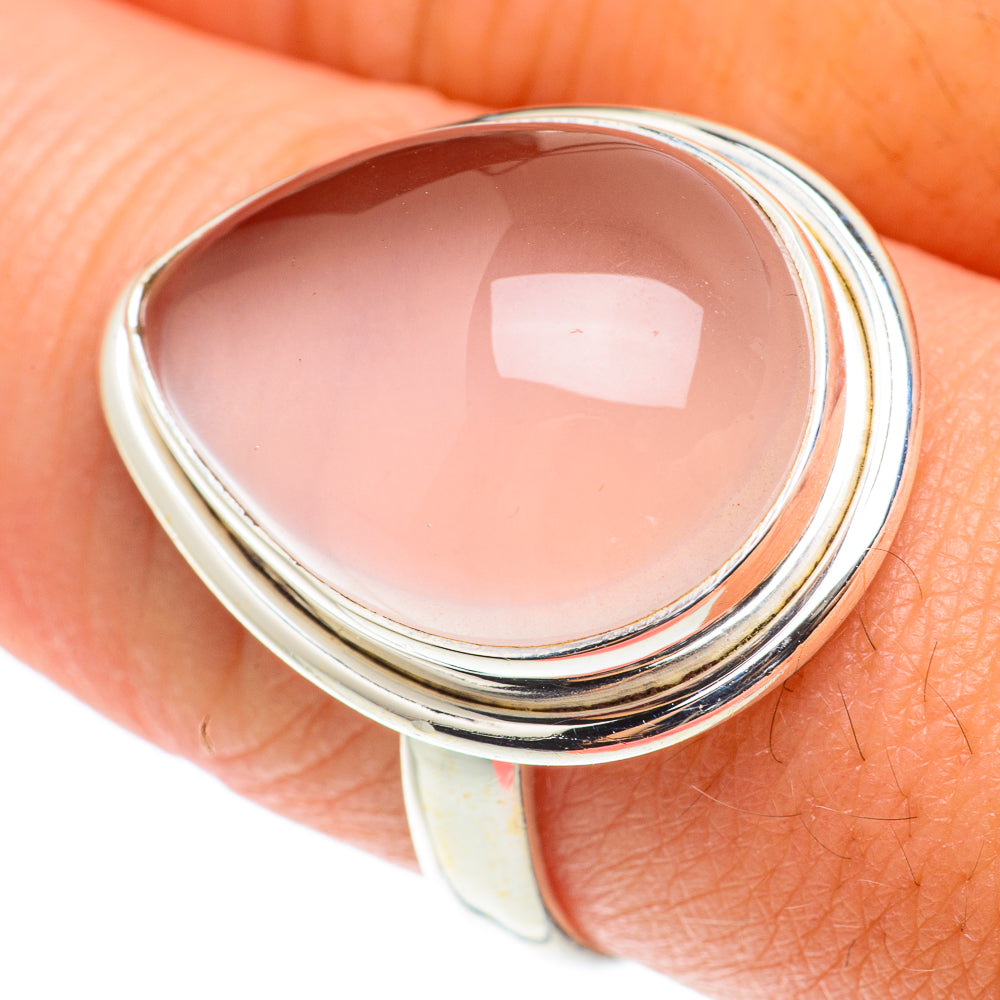 Rose Quartz Rings handcrafted by Anasilvercos - RING65934