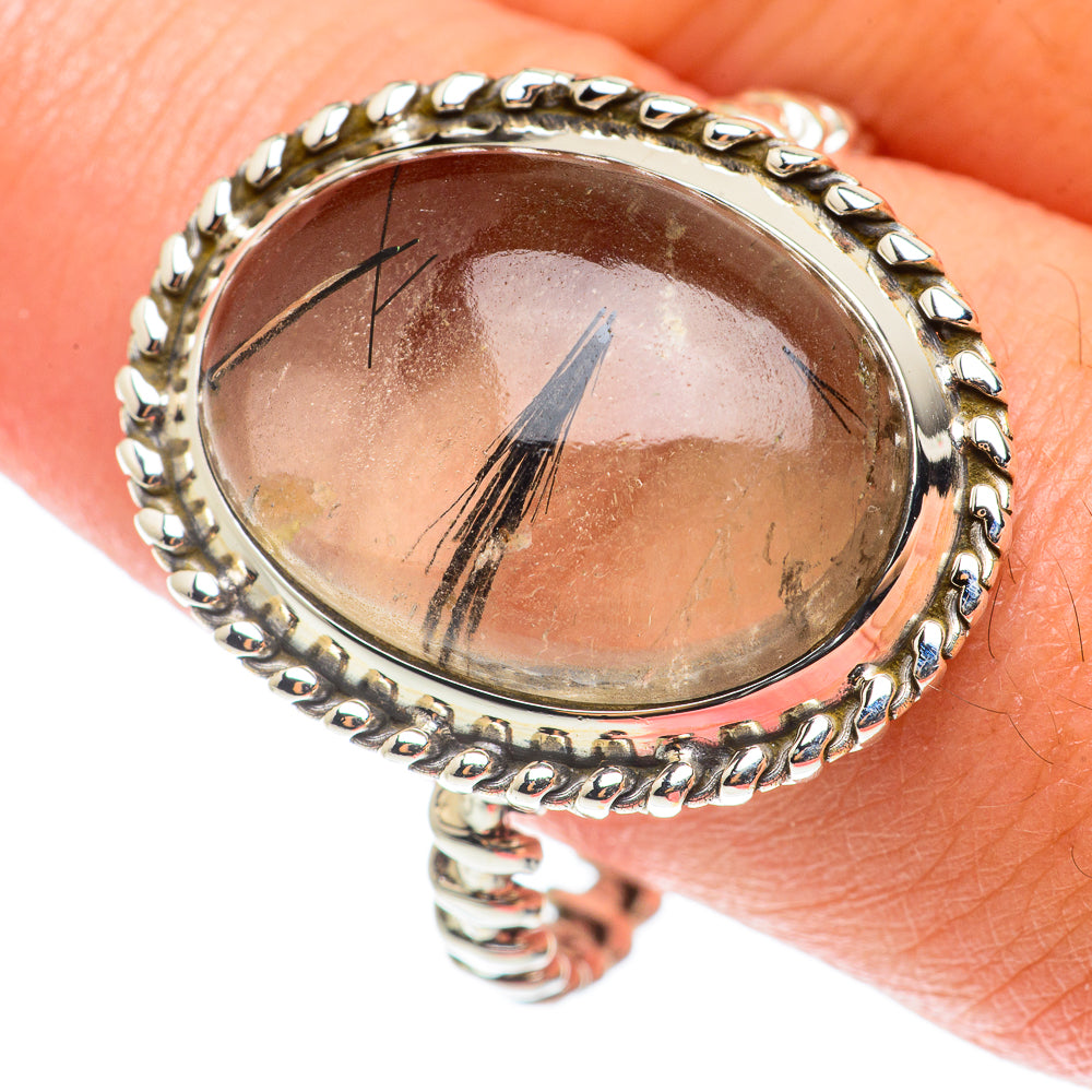 Tourmalinated Quartz Rings handcrafted by Anasilvercos - RING65945