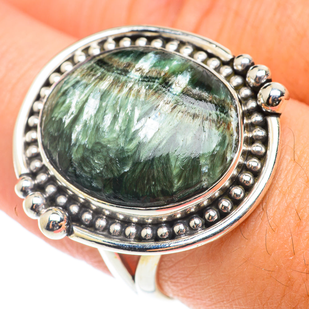 Seraphinite Rings handcrafted by Anasilvercos - RING65984