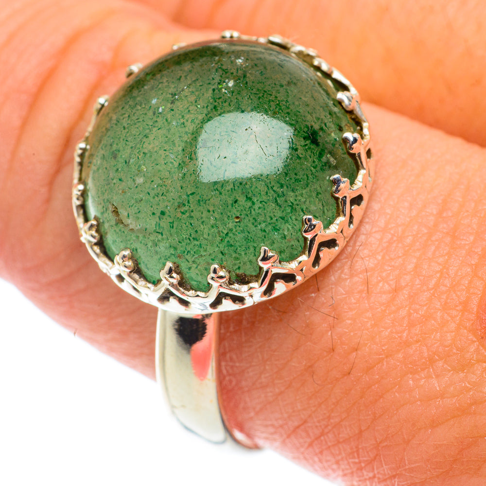 Green Aventurine Rings handcrafted by Anasilvercos - RING65985