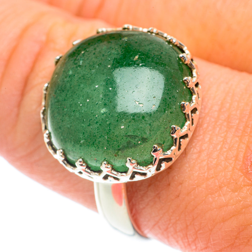 Green Aventurine Rings handcrafted by Anasilvercos - RING66014