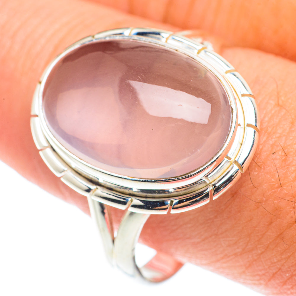 Rose Quartz Rings handcrafted by Anasilvercos - RING66024