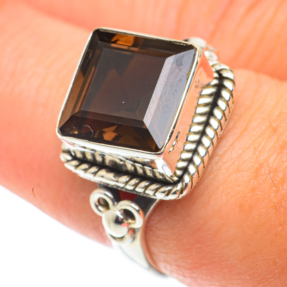 Smoky Quartz Rings handcrafted by Anasilvercos - RING66068
