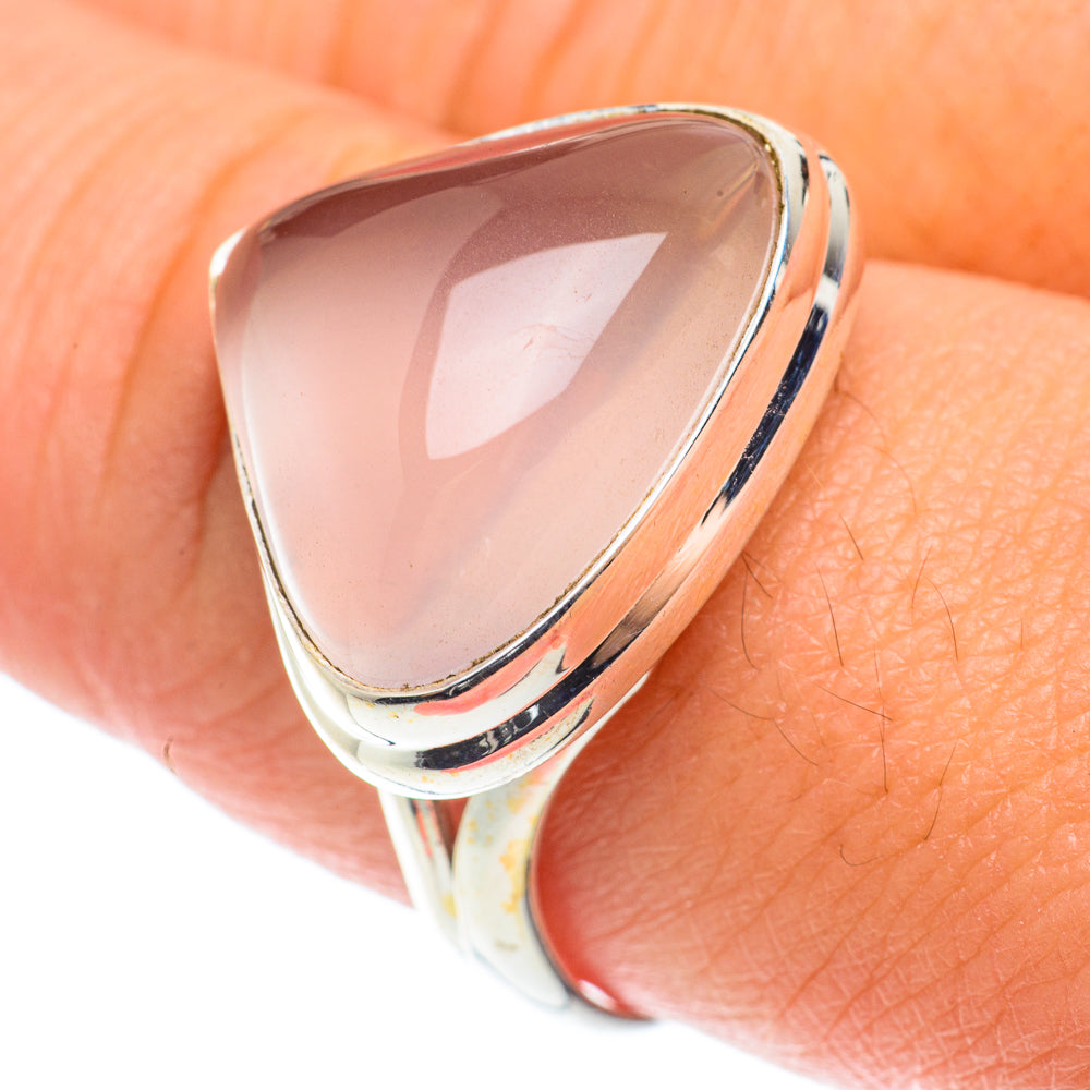 Rose Quartz Rings handcrafted by Anasilvercos - RING66075