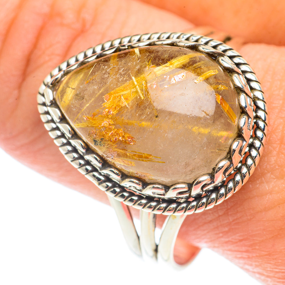 Rutilated Quartz Rings handcrafted by Anasilvercos - RING66129