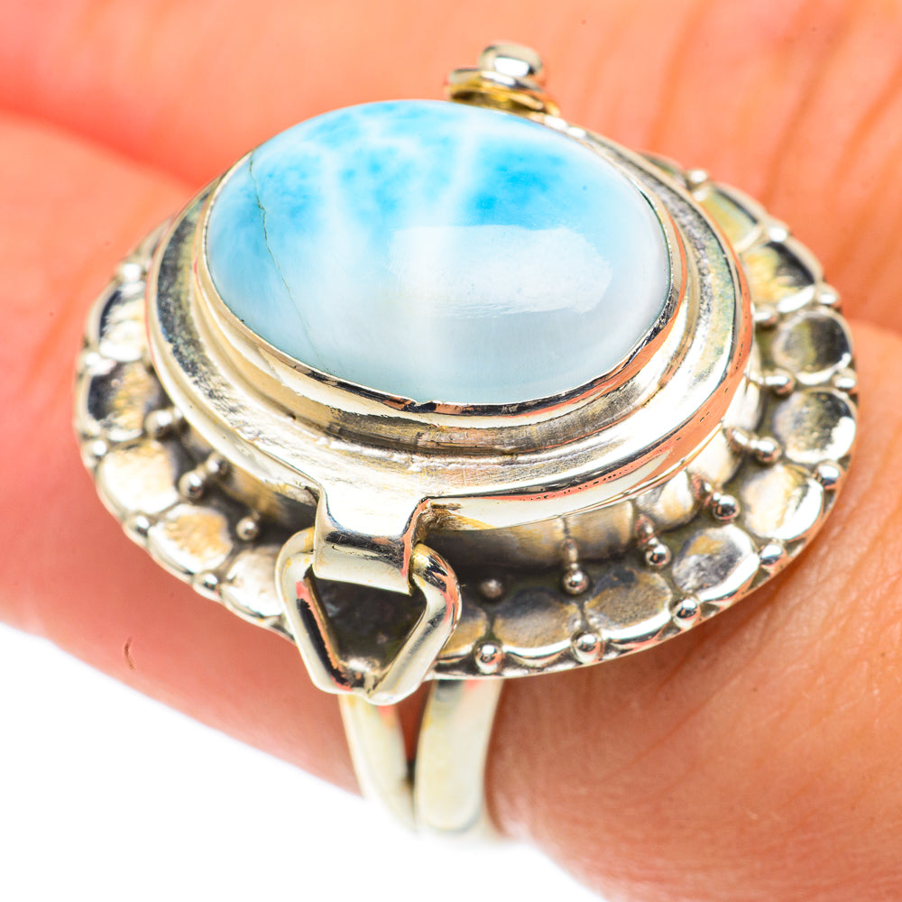 Larimar Rings handcrafted by Anasilvercos - RING66143