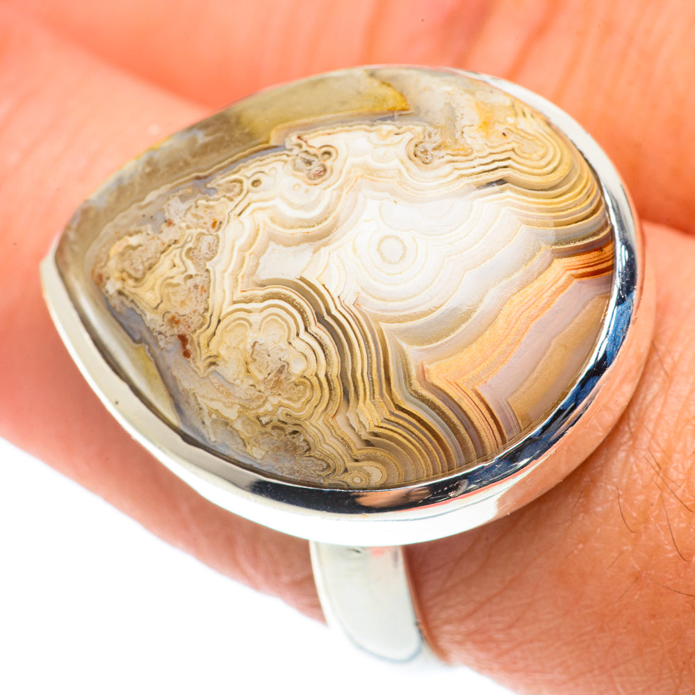 Laguna Lace Agate Rings handcrafted by Anasilvercos - RING66166