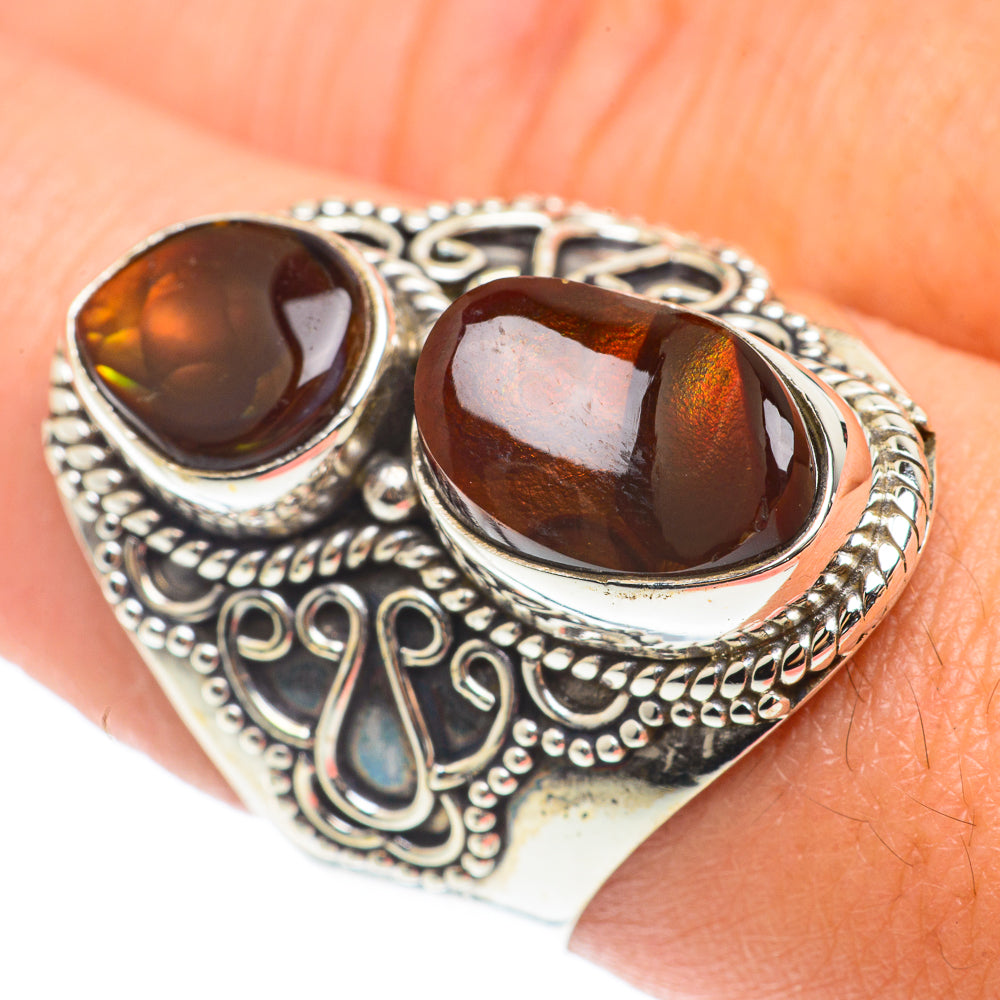 Mexican Fire Agate Rings handcrafted by Anasilvercos - RING66176
