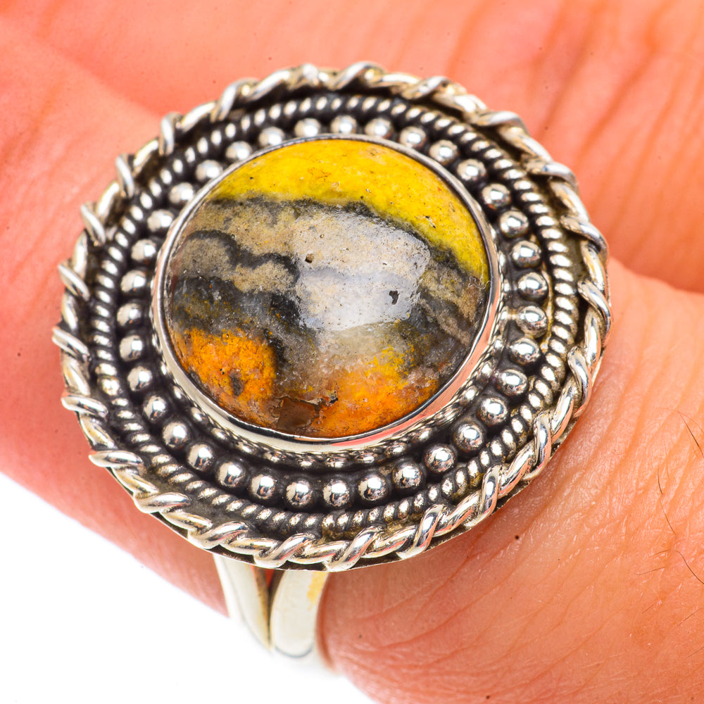 Bumble Bee Jasper Rings handcrafted by Anasilvercos - RING66211