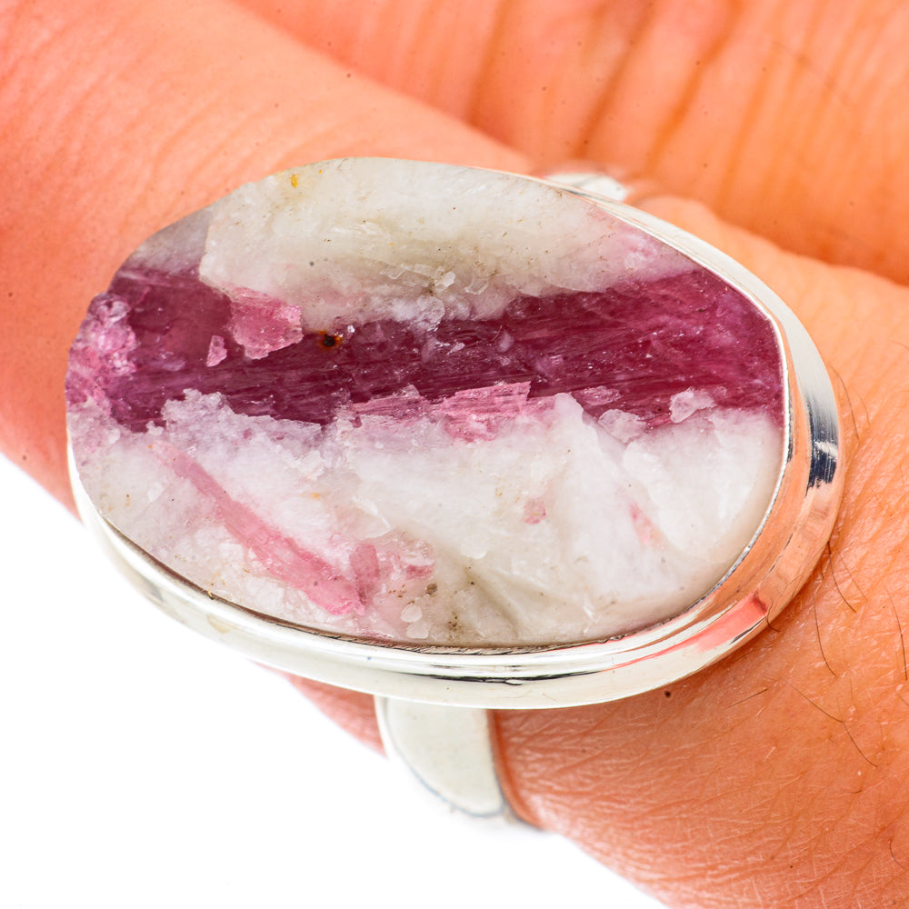 Pink Tourmaline In Quartz Rings handcrafted by Anasilvercos - RING66225