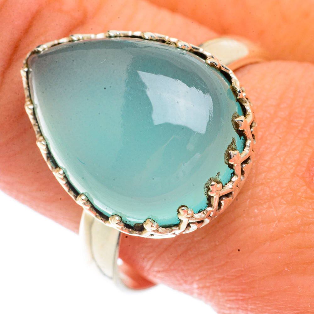 Aqua Chalcedony Rings handcrafted by Anasilvercos - RING66247